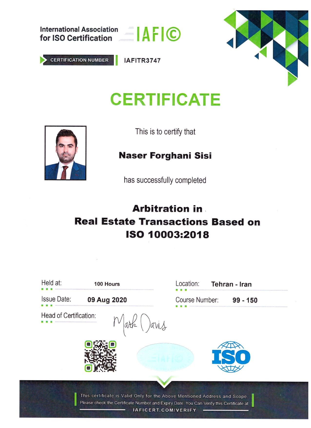 Arbitration in Realestate Transactions based on ISO 10003:2018